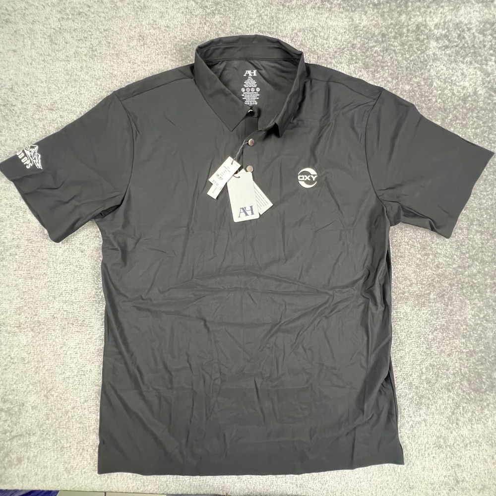 American Heritage Mens XL Performance Polo Black OXY Prod Ops SPPSSP51-BLACK